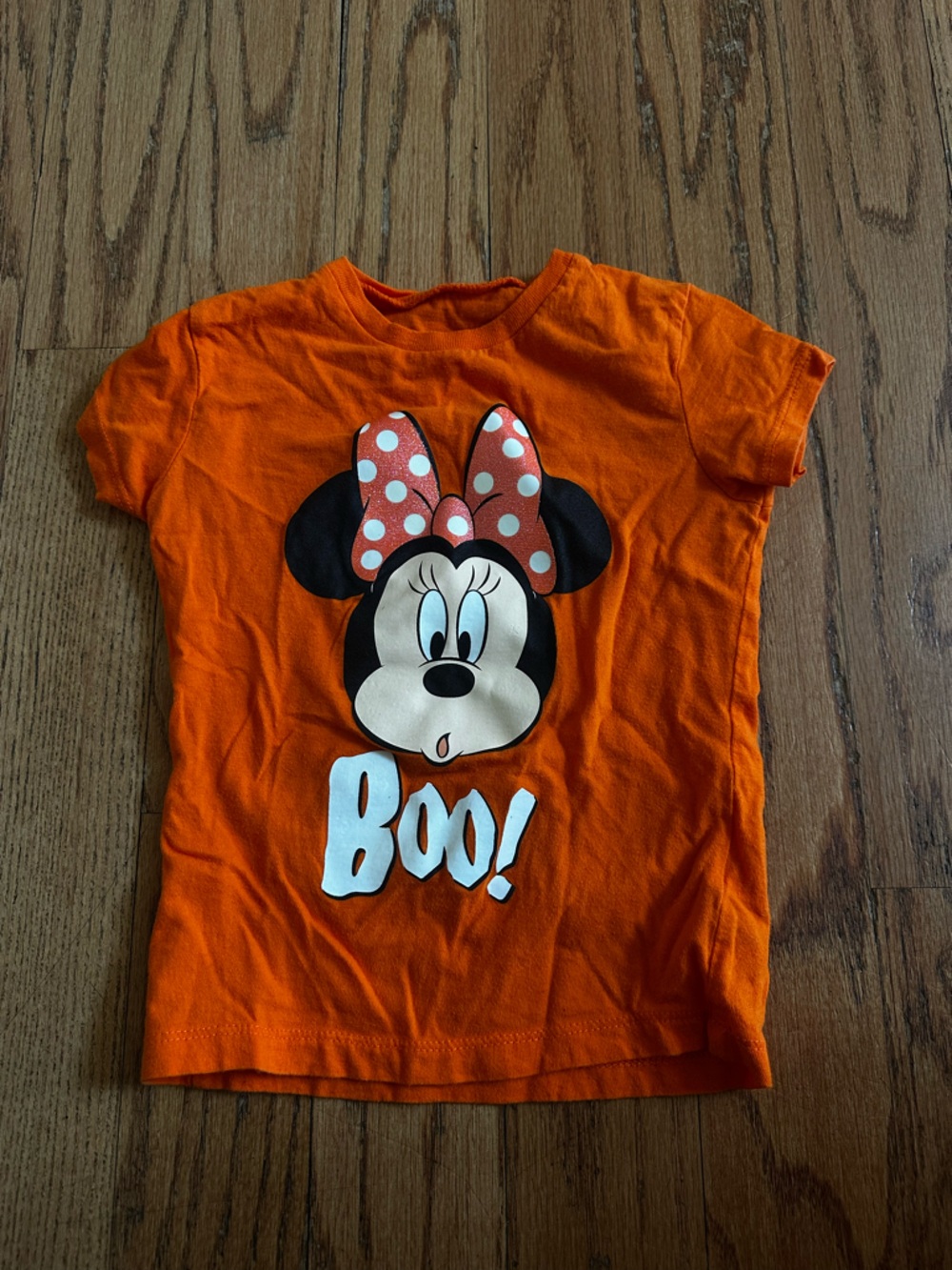 Disney Orange Minnie Mouse 'Boo!' Graphic Tee